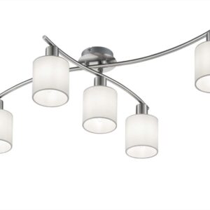 Garda Plafonnier 5 Diffuseurs en Tissu Blanc L. 75Cm + 44,2Cm