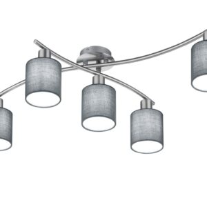 Garda Plafonnier 5 Diffuseurs en Tissu Gris L. 75Cm + 44,2Cm