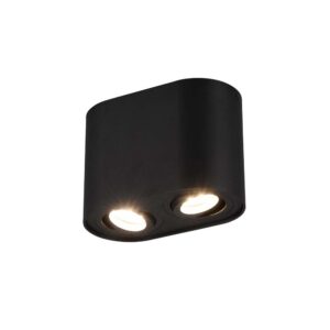 Applique Cylindre 2 Spots Orientables Noir L. 17,8Cm H. 12,5Cm
