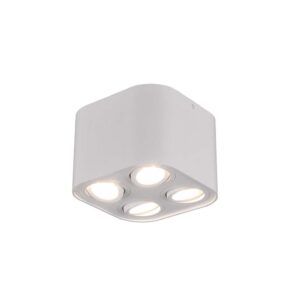 Lampe Cookie Cylindre 4 Spots Orientables Blanc L. 17,8 X 17,8Cm H. 12,5Cm