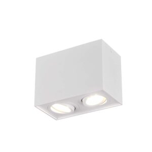 Biscuit Cube Blanc 2 Spots Orientables L. 17,8 X 9,6Cm H. 12,5Cm