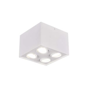 Biscuit Cube Blanc 4 Spots Orientables L. 17,8 X 17,8Cm H. 12,5Cm