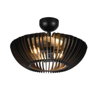 Suspension en bois et métal noir D. 40cm