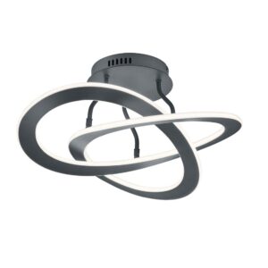 Plafonnier LED Oakland anthracite dimmable avec interrupteur mural D. 53cm