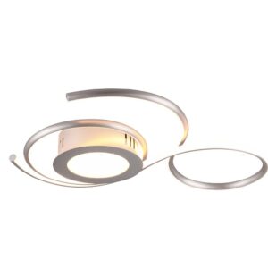 Jive Plafonnier LED en acier satiné avec télécommande multifonction L.50cm
