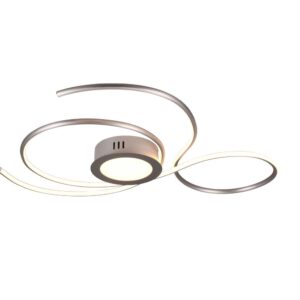 Jive Plafonnier LED en acier satiné avec télécommande multifonction L.80cm
