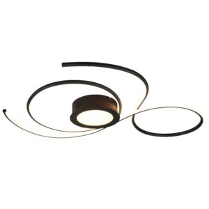 Jive Plafonnier LED Noir avec Télécommande Multifonction L.80Cm