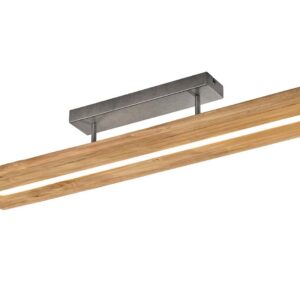 Plafonnier LED en bois Brad avec réglage d'intensité et interrupteur L.100Cm