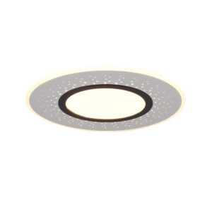 Verus Plafonnier LED en acier avec microperforations rondes et télécommande multifonction D.50cm