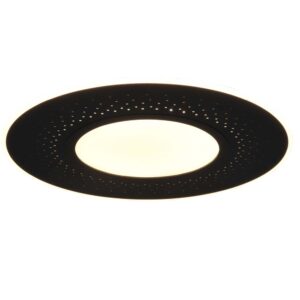 Verus Plafonnier LED Noir à Grands Microperforations Rondes avec Télécommande Multifonction D.70Cm