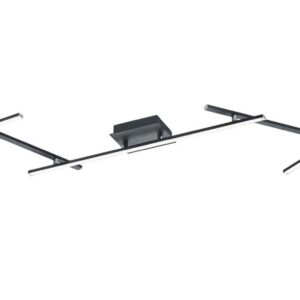 Arvin Plafonnier LED à baguettes orientables, noir rétroéclairé RGB avec télécommande multifonction L. 245cm