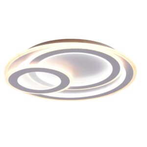 Plafonnier LED Mita Blanc avec cercles 3D et télécommande multifonction pour régler l'intensité et la température de couleur D. 51 cm.