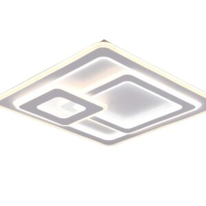 Mita Plafonnier LED Blanc Carré 3D Avec Télécommande Multifonction Réglage de l'Intensité et de la Température de Couleur L. 52Cm