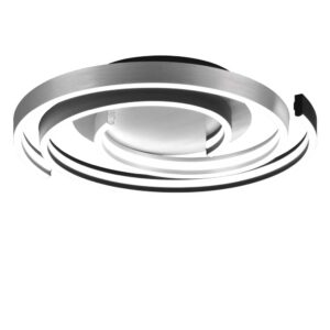 Plafonnier LED en spirale en métal aluminium et noir avec réglage de l'intensité et de la température de couleur de la lumière avec interrupteur D. 50
