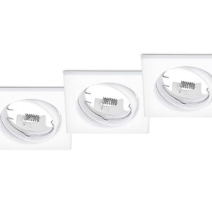 Jura Kit 3 Spots Encastrables Carrés Orientables Blancs 8X8Cm