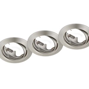 Kit Jura 3 Spots Encastrables Orientables Ronds Acier Diam. 8,3Cm