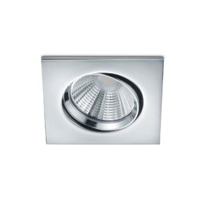 Pamir Projecteur Encastrable LED Carré Orientable Chromé Dimmable IP23 8,5cm x 8,5cm