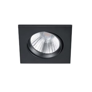 Pamir Projecteur Encastrable LED Carré Orientable Noir Mat Dimmable IP23 8,5cm x 8,5cm