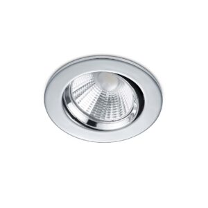 Pamir Spot encastrable LED rond orientable chromé dimmable IP23 Diam.8,5cm