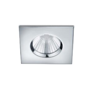 Zagros Spot Encastrable LED Carré Chromé Dimmable IP65 8,5cm x 8,5cm