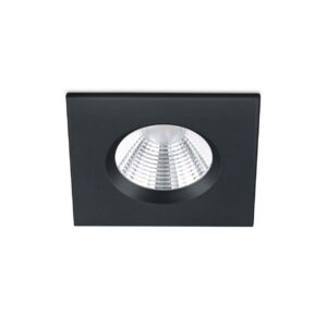 Zagros Spot Encastrable LED Carré Noir Dimmable IP65 8,5cm x 8,5cm