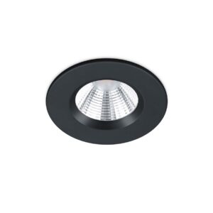 Zagros Spot Encastrable LED Rond Noir Dimmable IP65 Diam. 8,5cm
