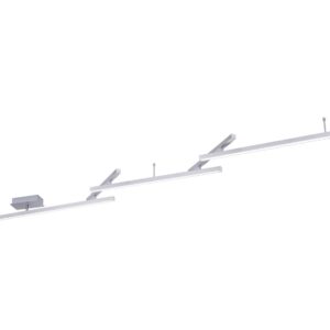 Melby Plafonnier LED en acier satiné avec barres réglables, émettant une lumière directe et indirecte avec contrôle intelligent et de nombreuses fonct