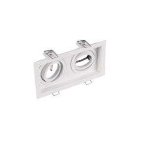 Kenai Projecteur Encastré Double Rectangulaire Orientable Blanc L. 17,2Cm