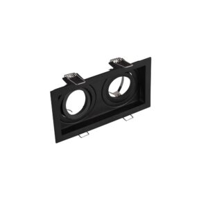 Kenai Projecteur Encastrable Double Rectangulaire Orientable Noir L. 17,2Cm