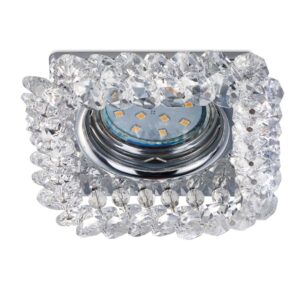 Dolomite Spot Encastrable en Cristal Carré Décoré L. 10X10Cm