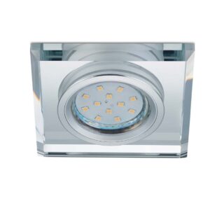 Pirin Spot Encastrable Carré en Cristal Effet Miroir L. 9x9cm