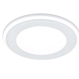 Aura Spot Encastrable en Plastique Blanc Satiné avec Triple Allumage Indépendant D. 14,5Cm