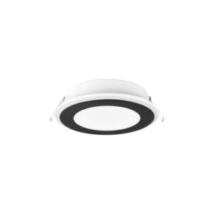 Aura Spot Encastrable en Plastique Noir Satiné avec Triple Allumage Indépendant D. 14,8Cm