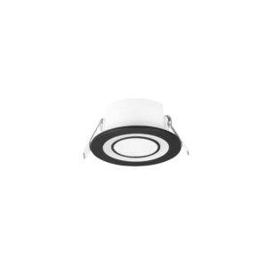 Core Spot Encastrable en Plastique Noir Satiné Triple Allumage Indépendant D. 8,2Cm