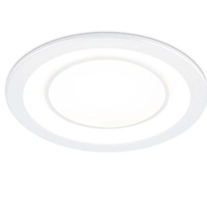 Core Spot Encastrable en Plastique Blanc Satiné Triple Allumage Indépendant D. 14,5Cm
