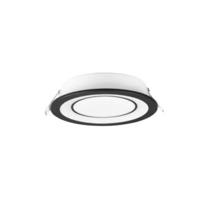 Core Spot Encastrable en Plastique Noir Satiné Triple Allumage Indépendant D. 14,8Cm