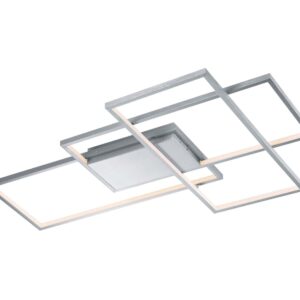 Thiago Plafonnier LED Grand en Acier Satiné 3 Rectangles avec Technologie "Wiz" Multifonction L. 115cm