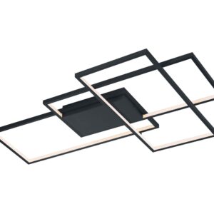 Thiago Plafonnier LED Grand Anthracite 3 Rectangles avec Technologie "Wiz" Multifonction L. 115cm