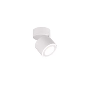 Taurus Spot Led Métal Blanc Orientable Pivotant Double Émission Interrupteurs Séparés H. 10Cm