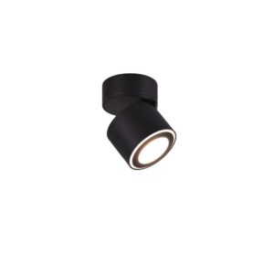 Taurus Spot Led en métal noir, orientable et pivotant, à double émission lumineuse, avec interrupteurs séparés, H. 10cm.