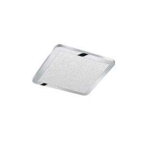 Cesar Plafonnier LED Carré avec Bord Chromé Effet Cristal, Dimmable avec Interrupteur à Bascule IP44 30x30cm