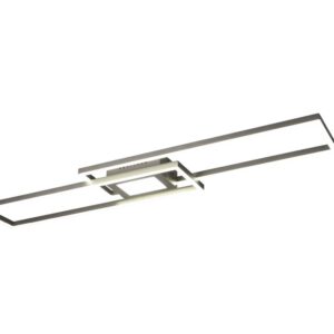 Lustre LED rectangulaire en acier rétroéclairé RGB avec télécommande multifonction L. 110cm