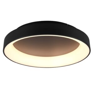 Girona Plafonnier LED en métal noir mat avec télécommande multifonction D. 60cm