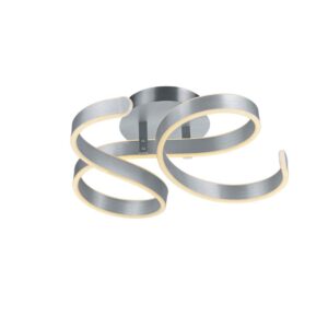 Francis Plafonnier LED Vortices en Aluminium Satiné avec Réglage d'Intensité et Interrupteur D.57cm