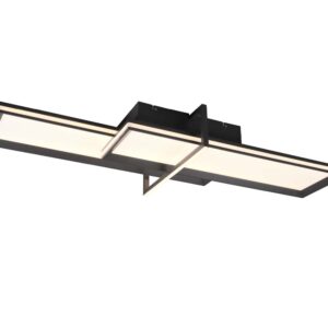 Plafonnier LED Charleston Anthracite 2 rectangles avec allumages séparés L. 100cm