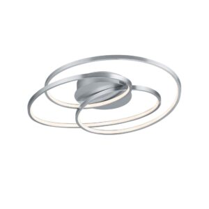 Gale Plafonnier LED en acier satiné avec cercles concentriques et réglage d'intensité avec interrupteur D.60cm.