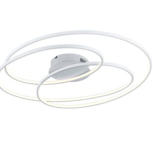 Gale Plafonnier LED Grand Blanc avec Cercles Concentriques et Réglage d'Intensité avec Interrupteur D.80Cm