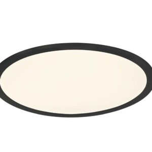 Phoenix Plafonnier LED rond dimmable noir avec diffuseur blanc D. 45