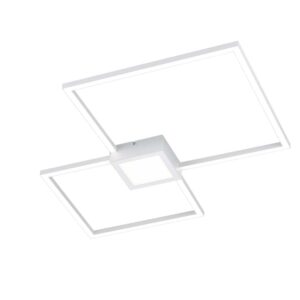 Hydra Plafonnier LED Blanc Double Carré + Lumière Centrale Dimmable Avec Interrupteur L. 66X66Cm
