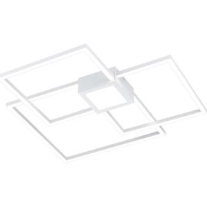 Hydra Plafonnier LED Blanc Triple Carré + Lumière Centrale Dimmable Avec Interrupteur L. 66X66Cm